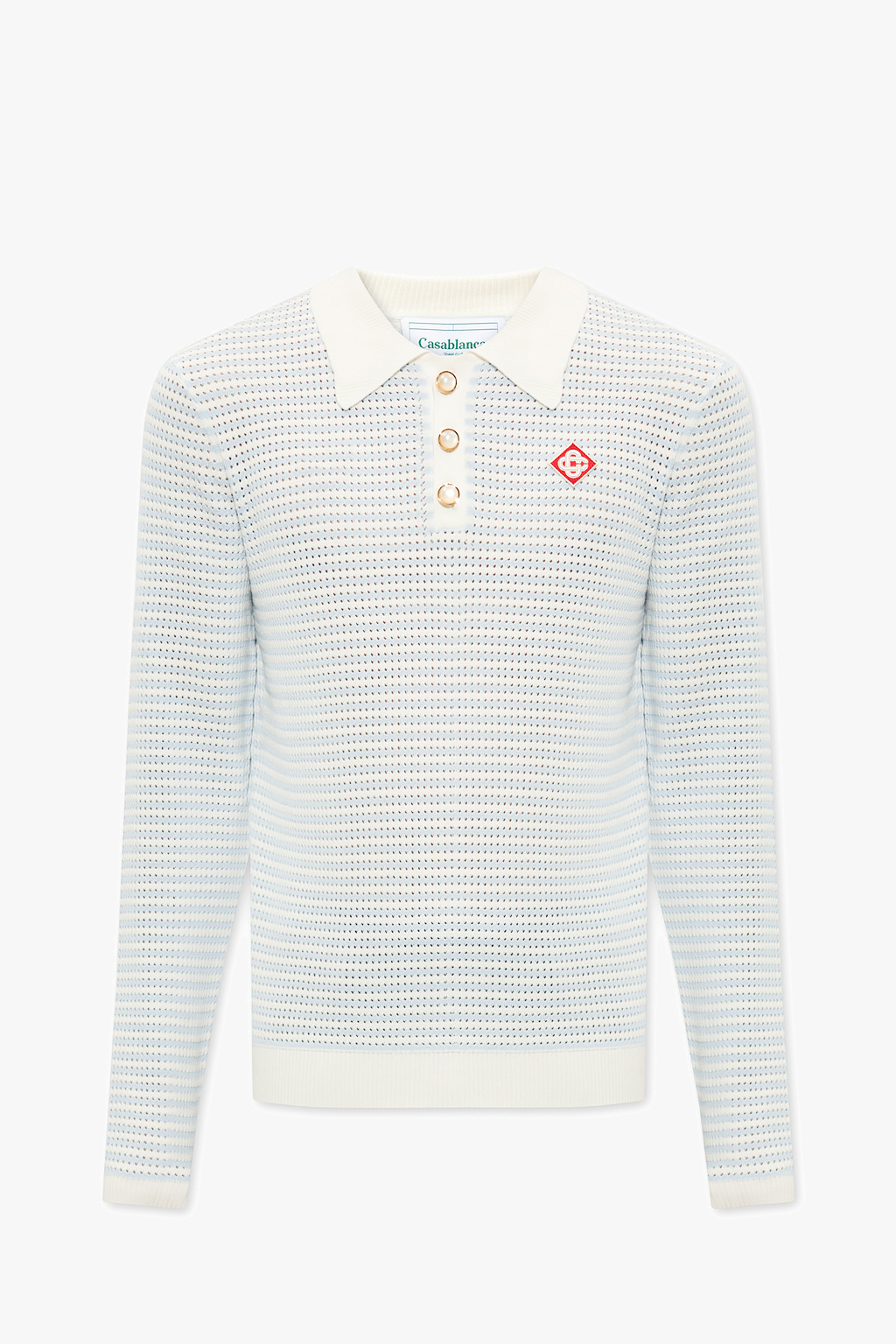 Openwork polo shirt with long sleeves Casablanca - Printed